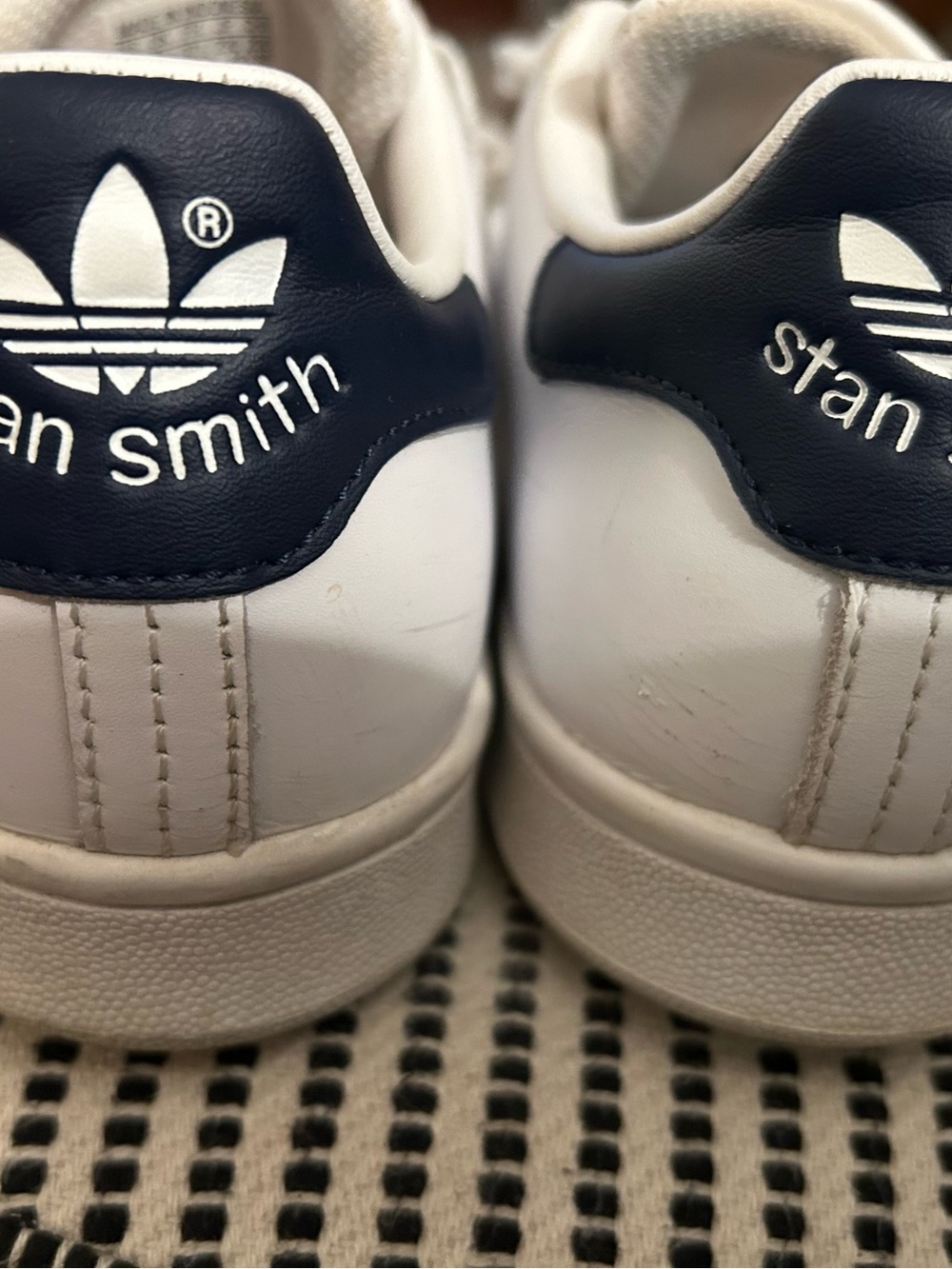 adidas Stan Smith womenSneakers - White with Navy Heel Tab